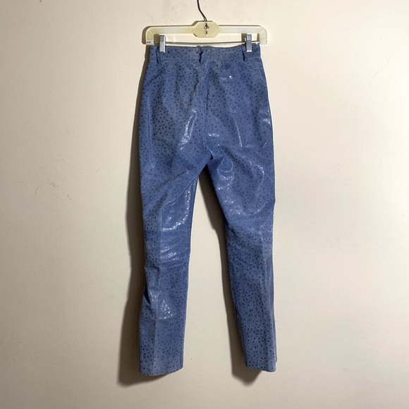 Vintage Lucid Ltd Blue Textured Leather Pants - Picture 2 of 4